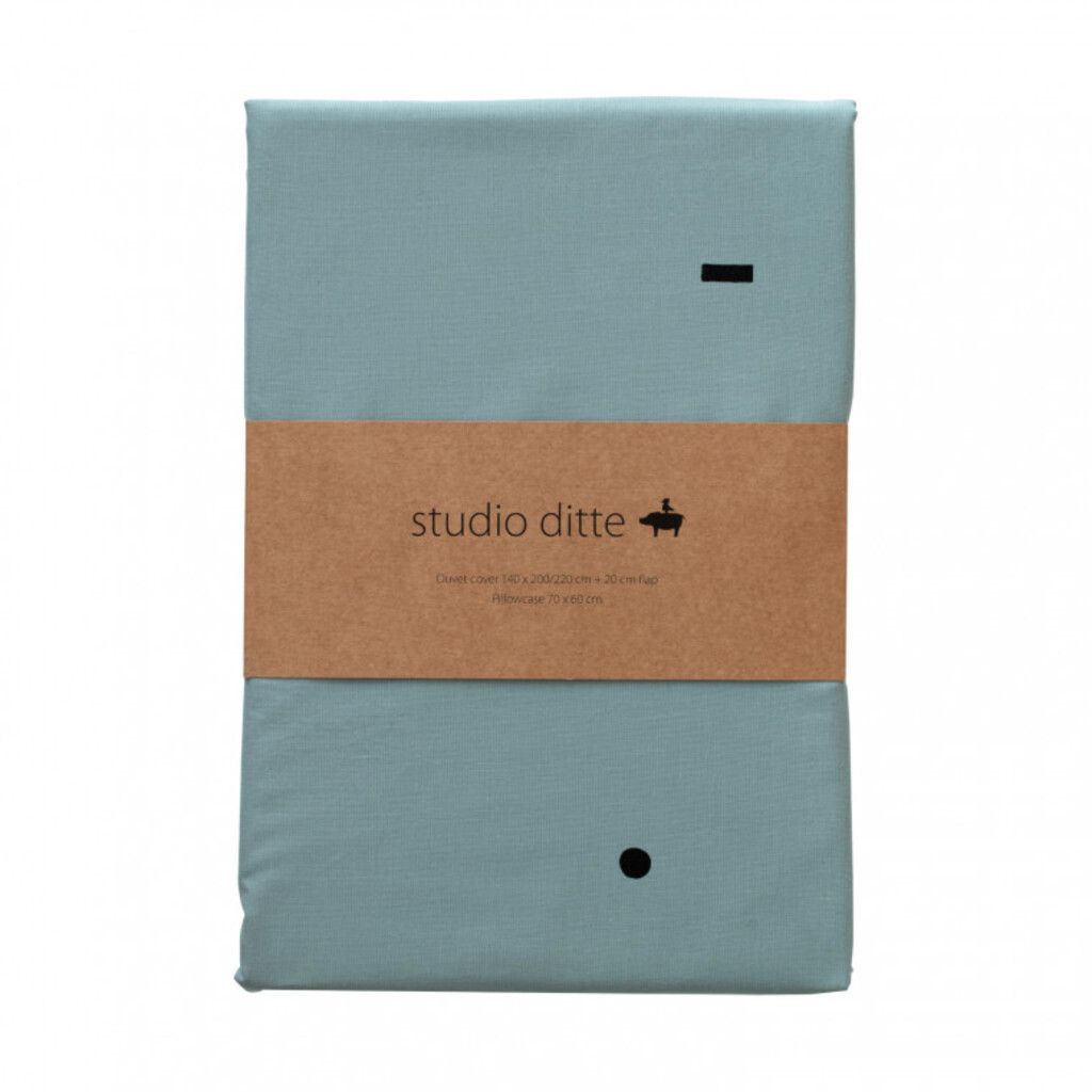 Studio Ditte kinderdekbedovertrek blokken 140x200/60x70 - licht blauw - Afbeelding 2