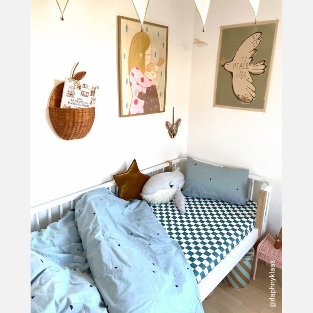 Studio Ditte kinderdekbedovertrek blokken 140x200/60x70 - licht blauw - Afbeelding 6