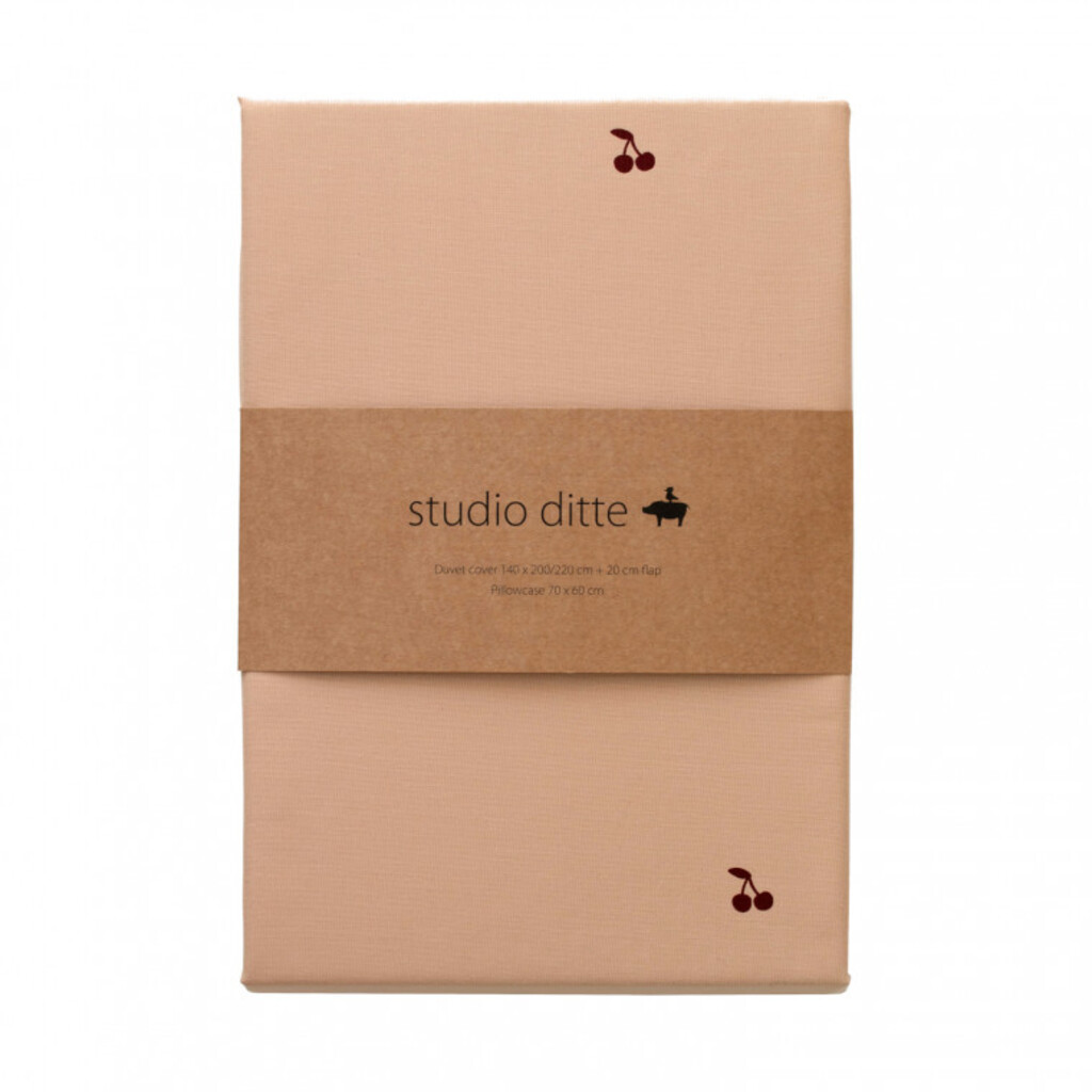 Kinderdekbedovertrek 140×200 Studio Ditte kersen – nude roze - Afbeelding 3