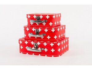 Koffersetje kruis set van drie - rood