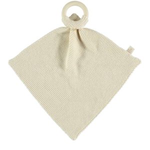 Nobodinoz gebreide knuffeldoek met bijtring  - creme wit