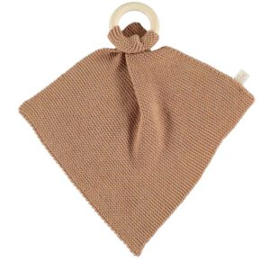 Nobodinoz gebreide knuffeldoek met bijtring  - bruin