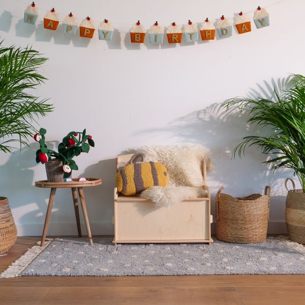 kidsdepot vloerkleed voor babykamer rechthoekig hiske - blauw - Afbeelding 2