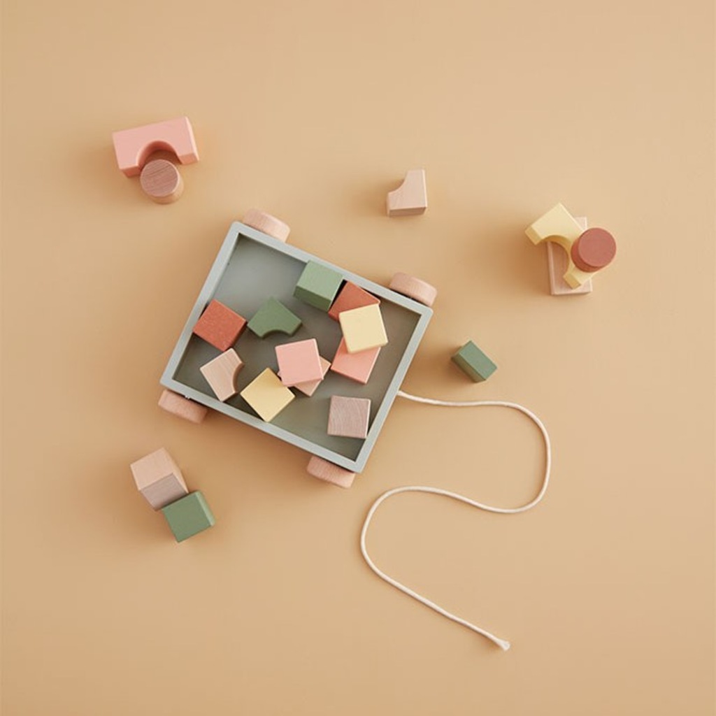 Kids Concept blokkenkar Edvin - groen - Afbeelding 5