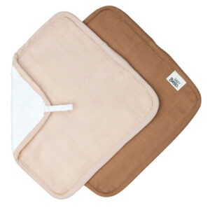 Baby Bello washandjes set van twee - desert rose / bruin