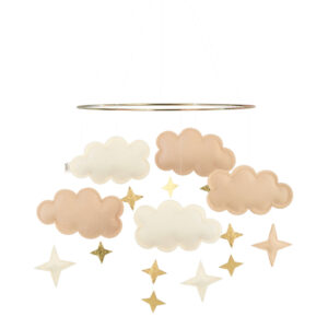Baby Bello vilten babymobiel wolken - sandy rose / roze