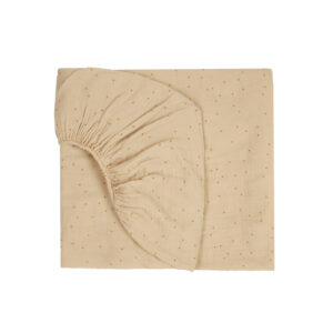 Nobodinoz hoeslaken ledikant wabi sabi print 70x140 - dots ginger