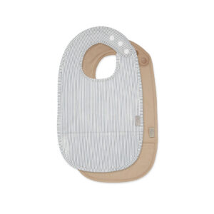 Cam Cam slabbetje streep set van twee - classic stripes blauw / beige