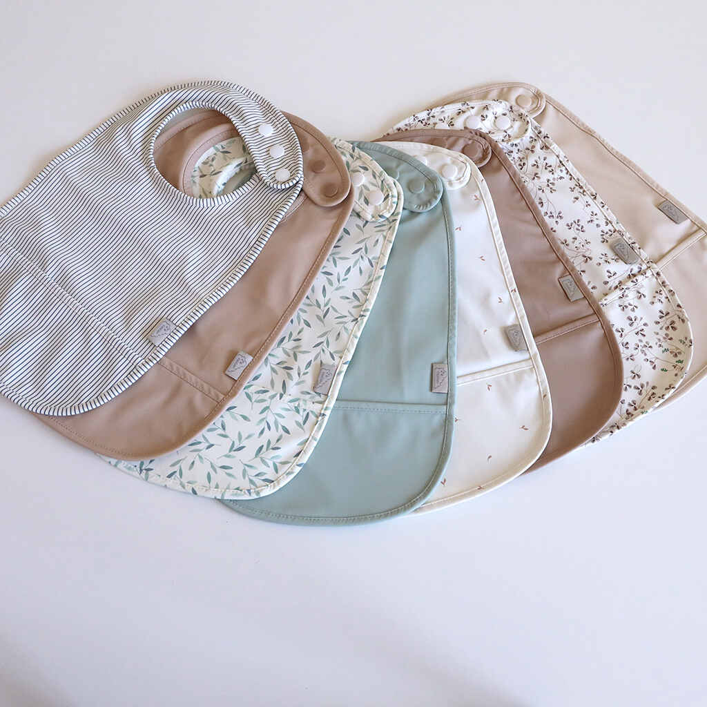 Cam Cam slabbetje streep set van twee - classic stripes blauw / beige - Afbeelding 2