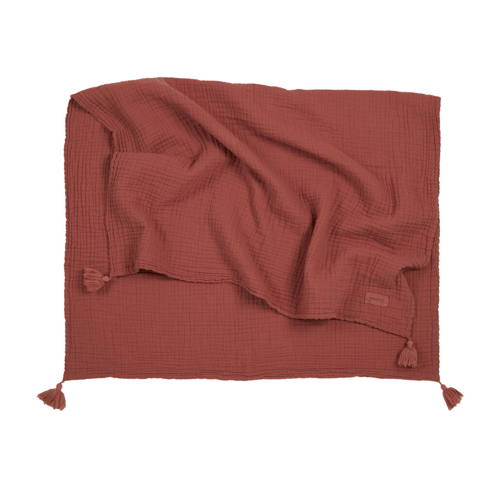 Nobodinoz wiegdeken wabi sabi 65x100 - roze - Afbeelding 3