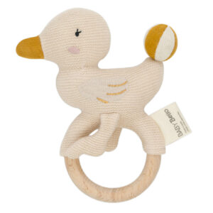 Baby Bello rammelaar en bijtring eend - beige