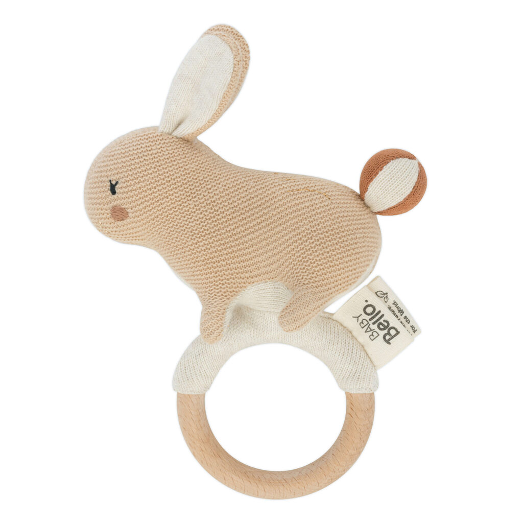 Baby Bello rammelaar en bijtring konijn - roze