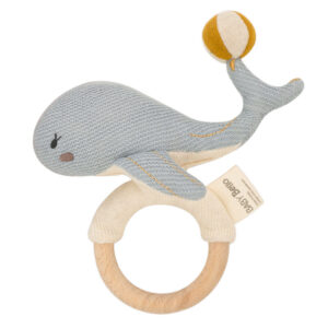 Baby Bello rammelaar en bijtring walvis - blauw