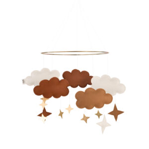 Baby Bello vilten babymobiel wolken - bronze rust / bruin