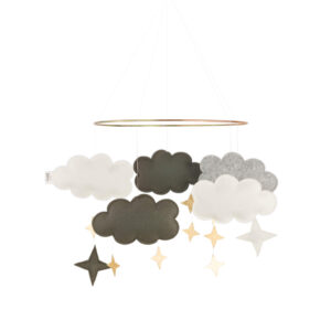 Baby Bello vilten babymobiel wolken - forest green/groen