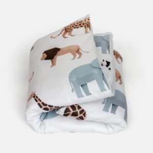 Studio Ditte kinderdekbedovertrek safari 140x200/70x60 - licht grijs
