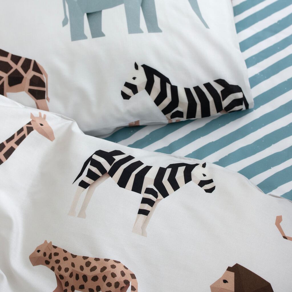 Studio Ditte kinderdekbedovertrek safari 140x200/70x60 - licht grijs - Afbeelding 2