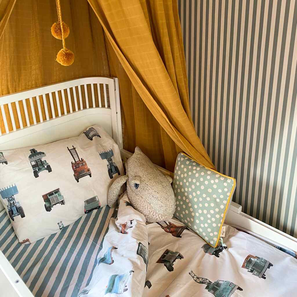 Studio Ditte kinderdekbedovertrek werkauto 140x200/60x70 - licht grijs - Afbeelding 7