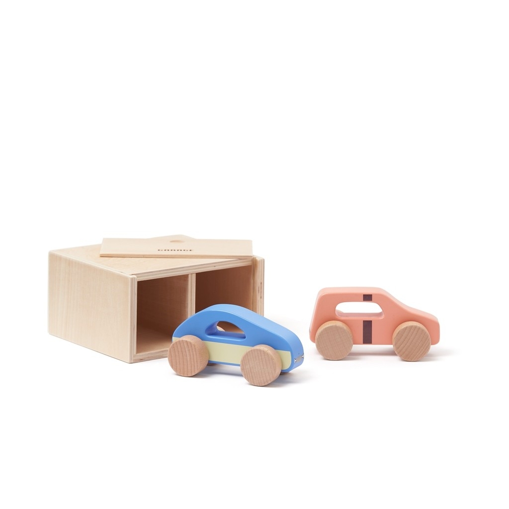 Kids Concept speelgoed auto's set van twee met dubbele garage - Aiden