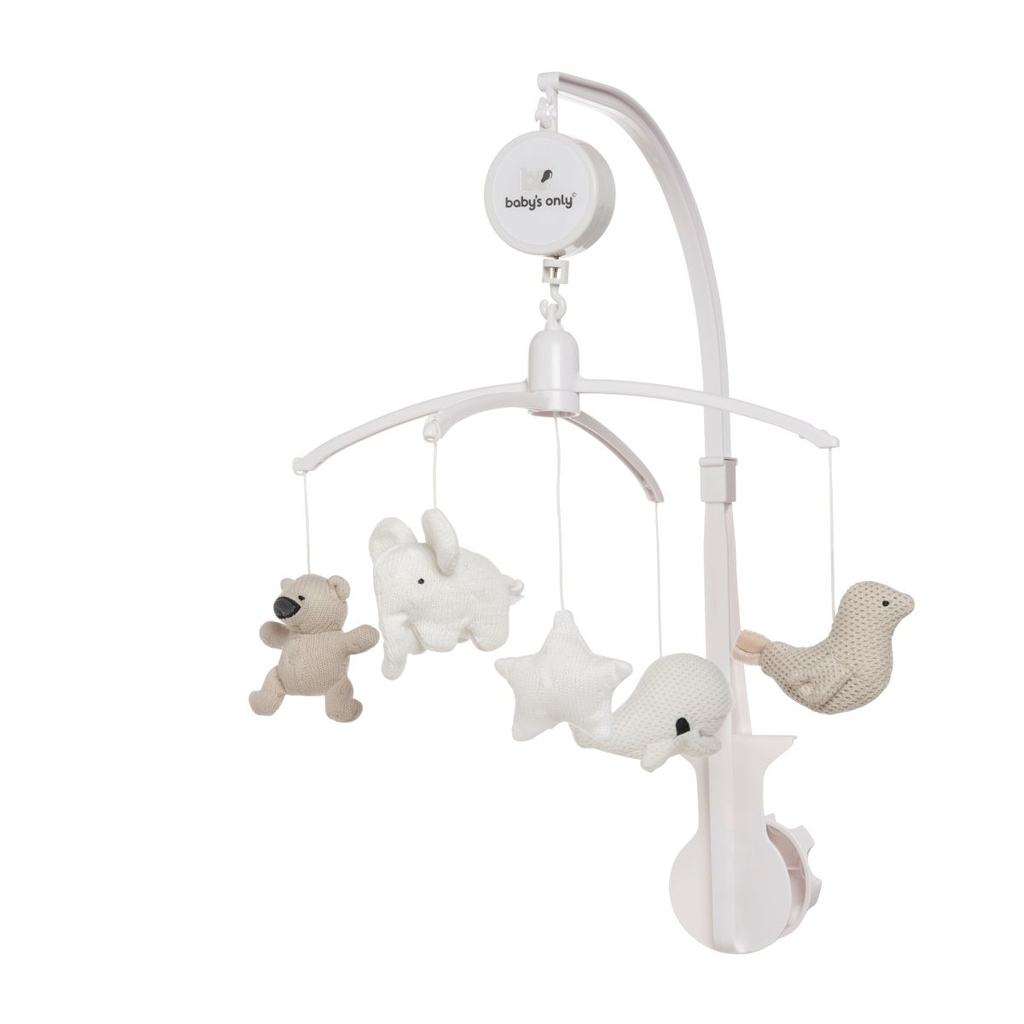 Baby's Only muziekmobiel - zand-wol wit