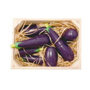 Magni speelgoed groenten aubergines in houten kistje