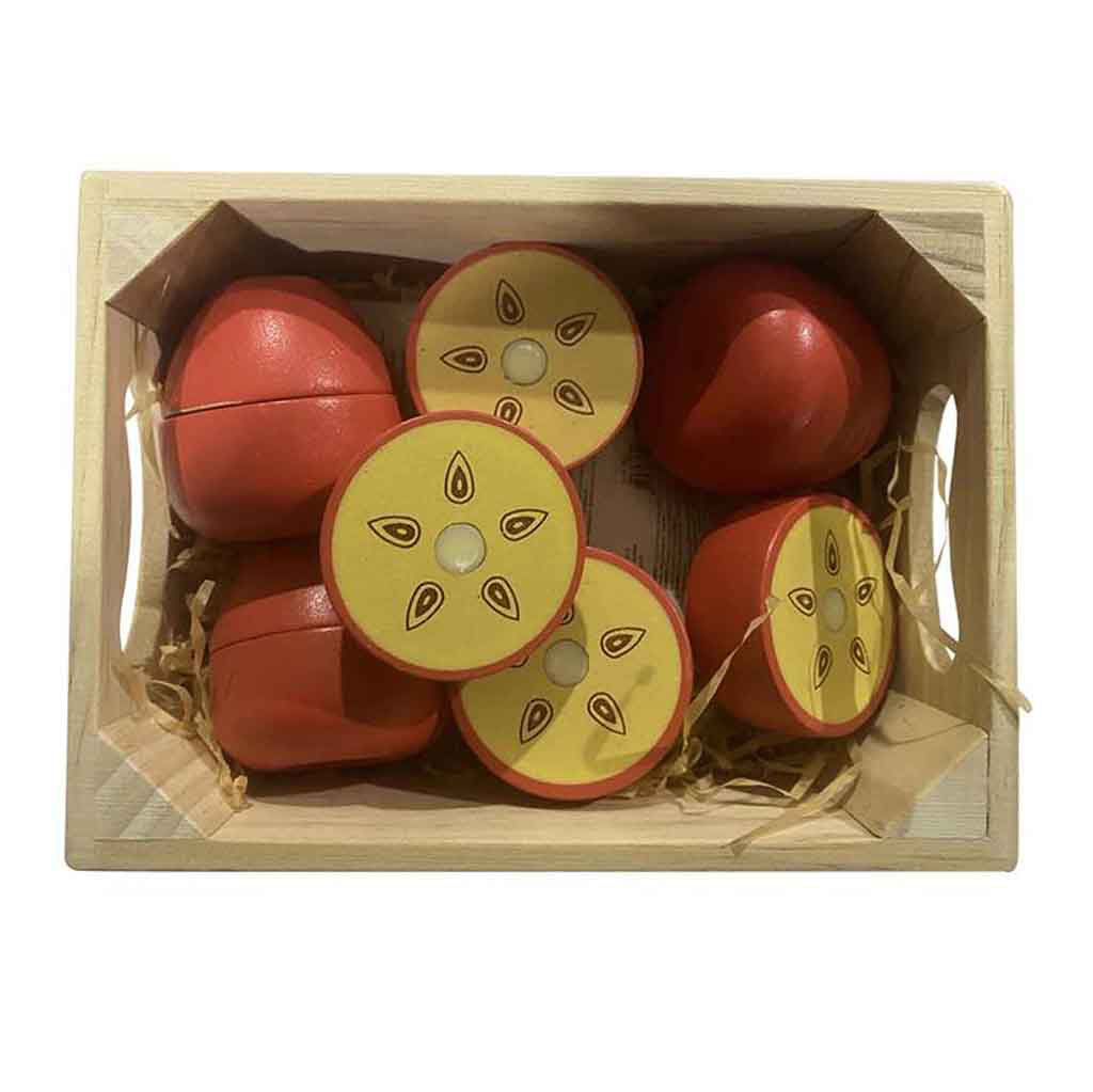 Magni speelgoed fruit appels in houten kistje