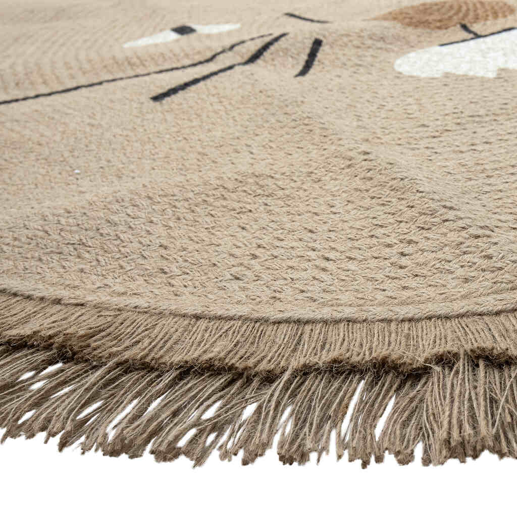 Bloomingville MINI rond vloerkleed Harrison - beige / 100 cm - Afbeelding 2