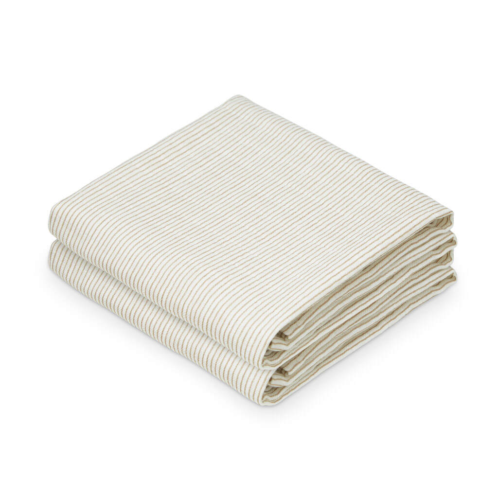 Cam Cam hydrofiele doeken set van twee 70x70 - classic stripes camel