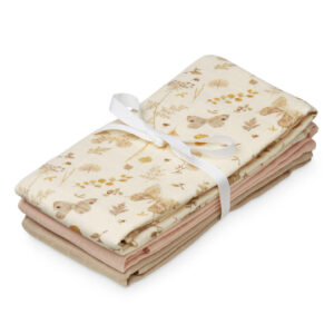 Cam Cam hydrofiele doeken set van drie 70x70 - butterflies, coral, latte