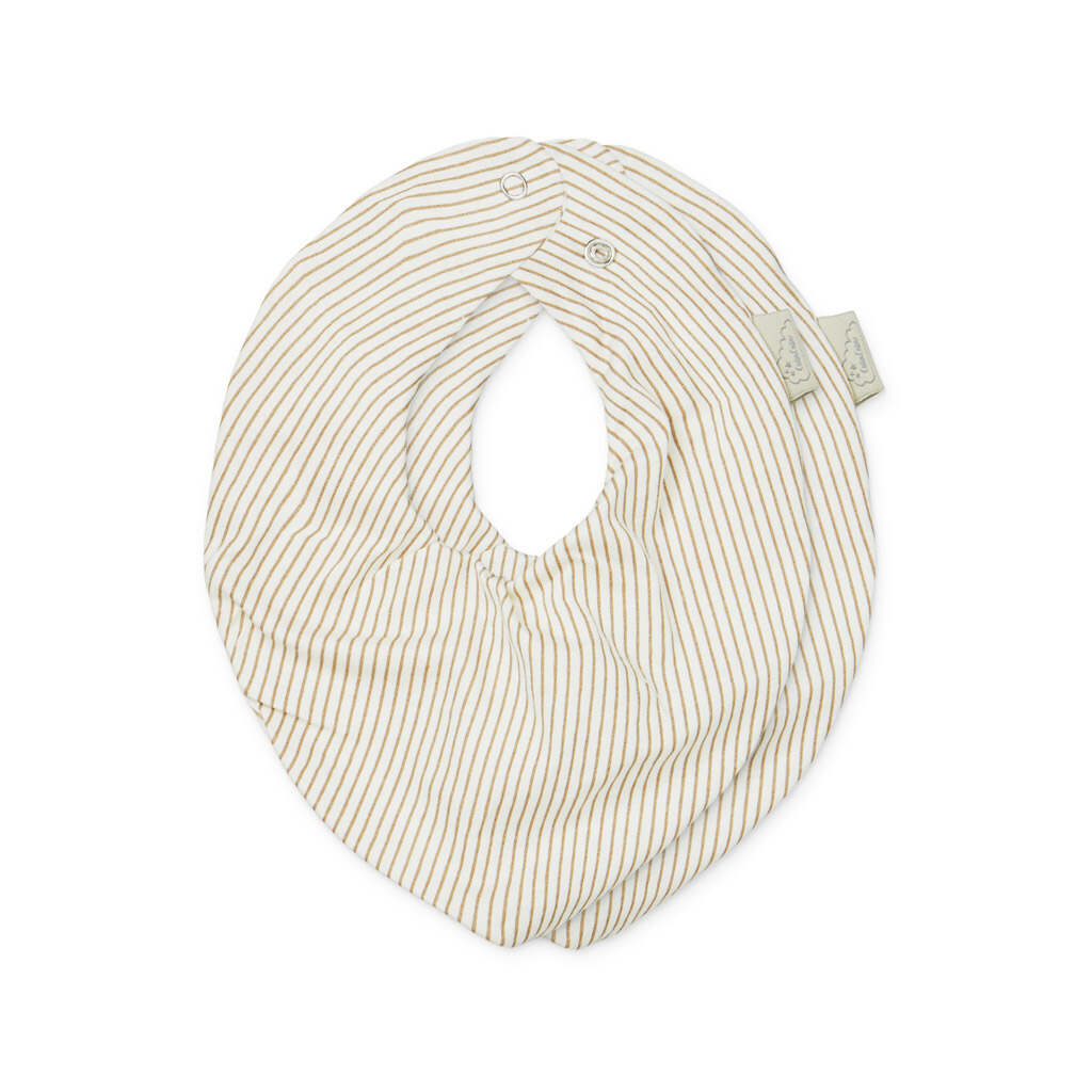 Cam Cam kwijlslabbetje set van twee stuks- classic stripes camel