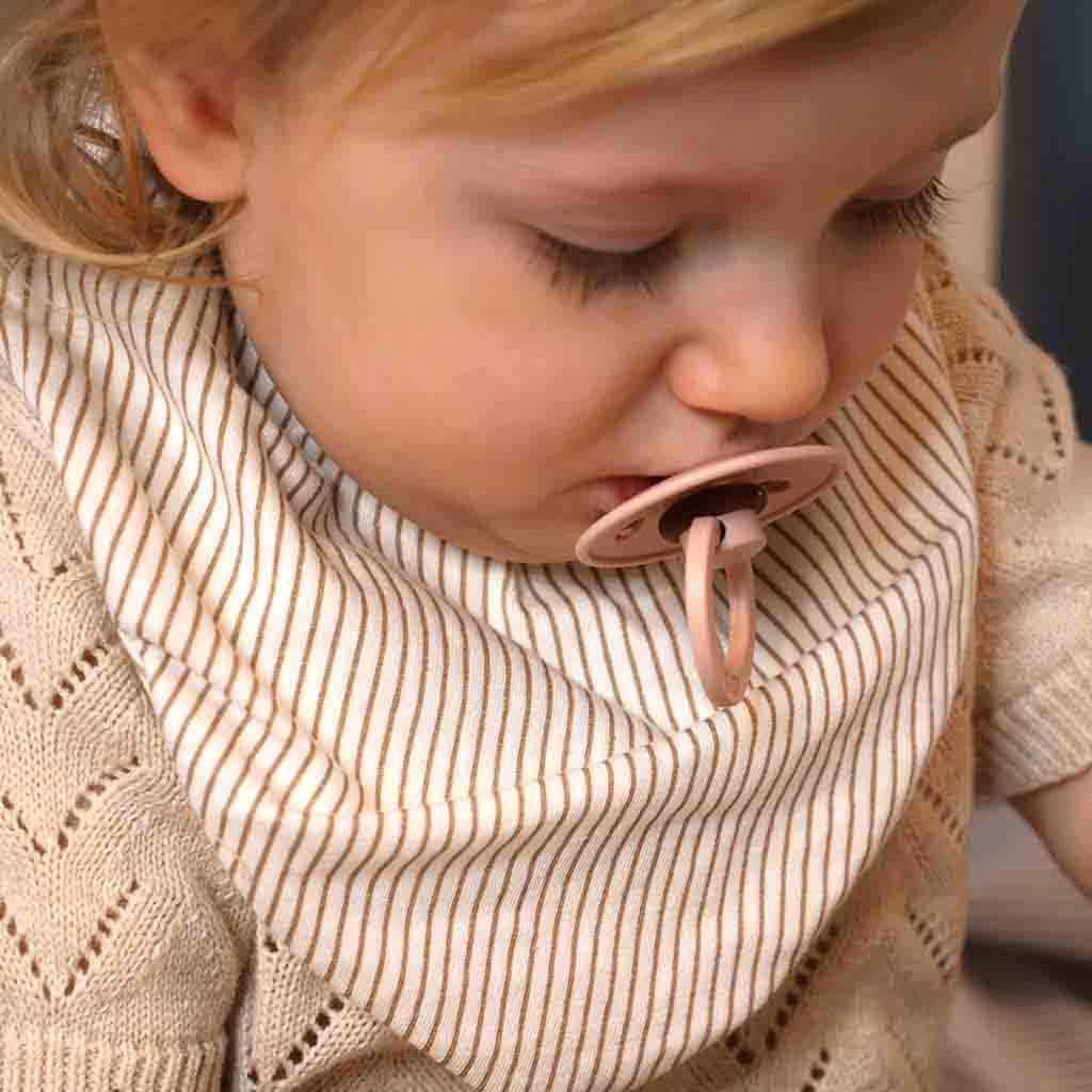 Cam Cam kwijlslabbetje set van twee stuks- classic stripes camel - Afbeelding 2