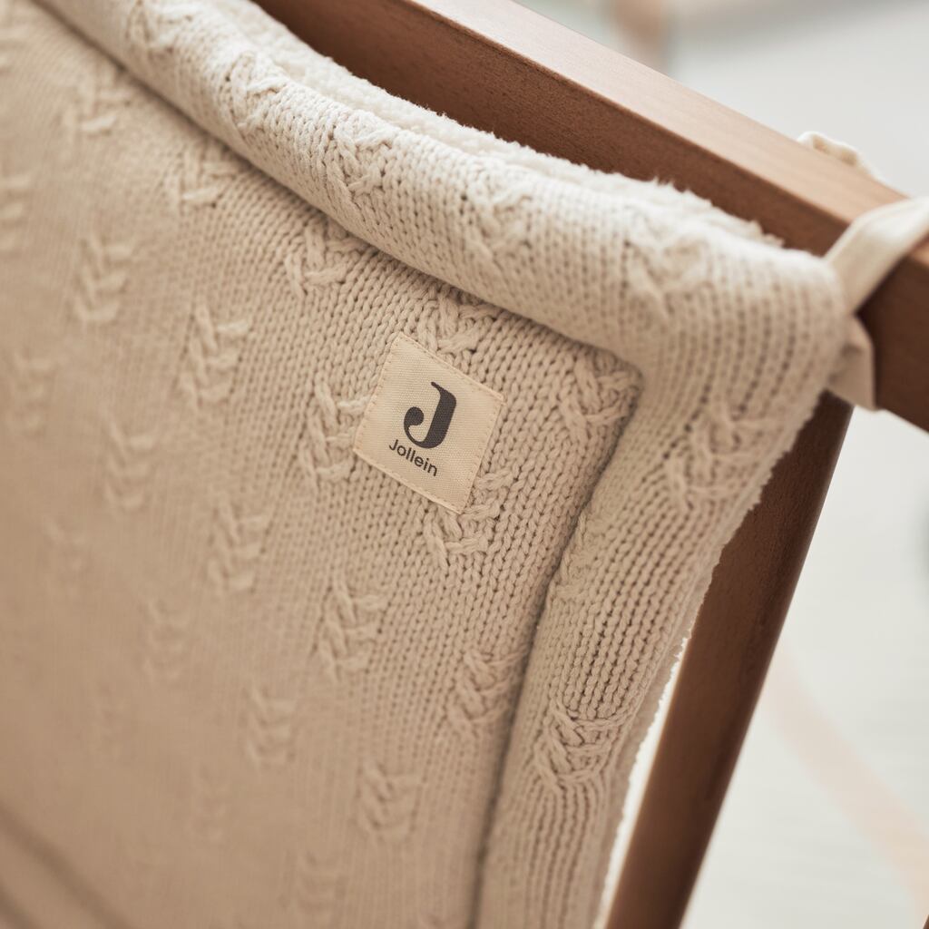 Jollein gebreide bedomrander grain 180x30 - oatmeal / olive - Afbeelding 3