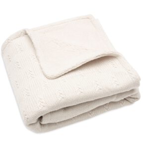 Jollein gebreide ledikantdeken grain velvet 100x150 - oatmeal