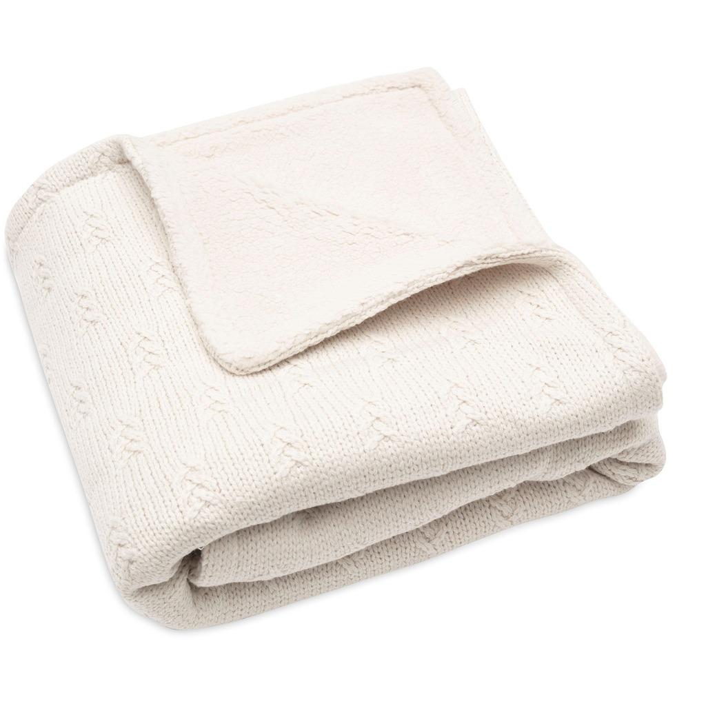 Jollein gebreide ledikantdeken grain velvet 100x150 - oatmeal