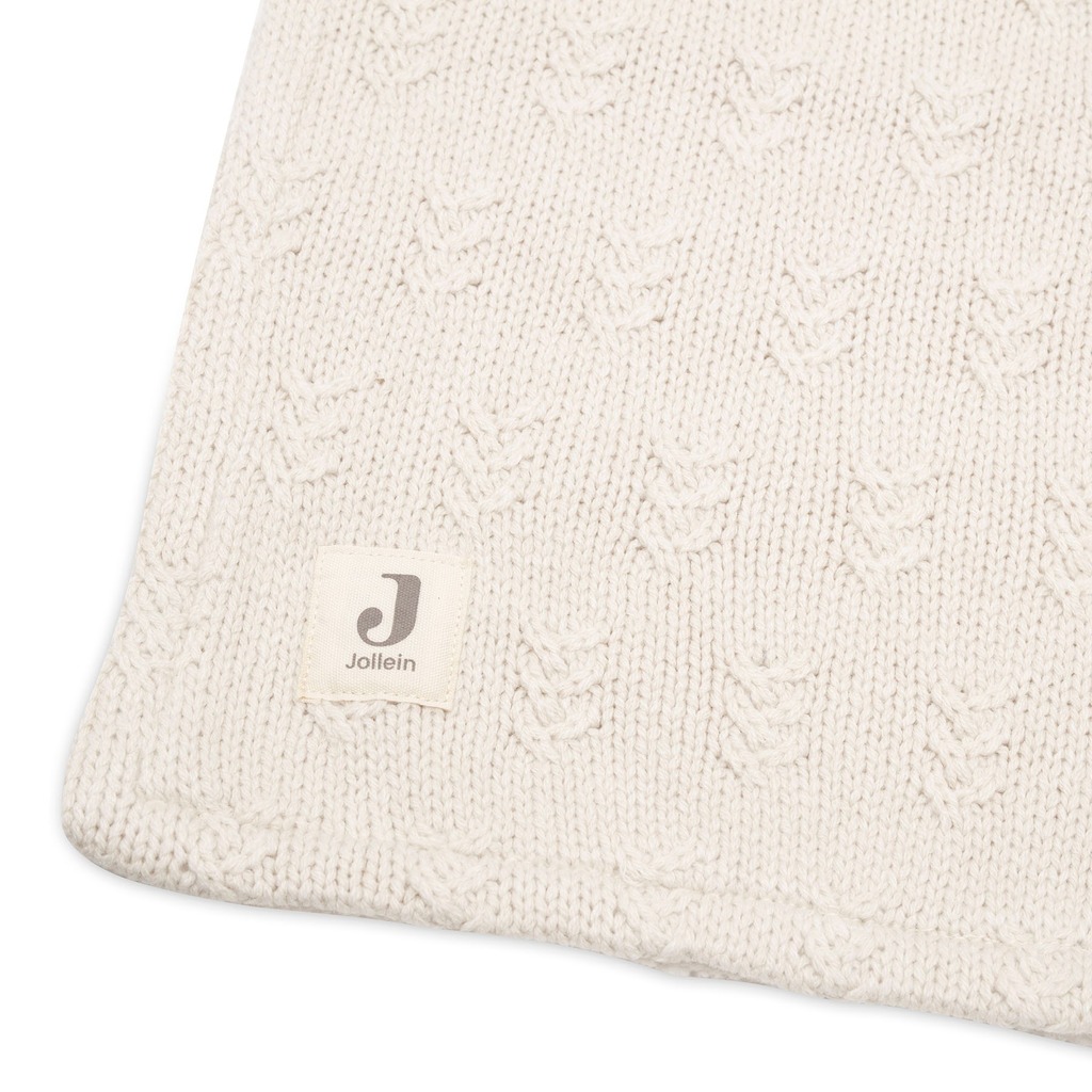 Jollein gebreide ledikantdeken grain velvet 100x150 - oatmeal - Afbeelding 3