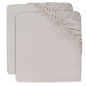 Jollein hoeslaken wieg set van twee 40x80 - nougat