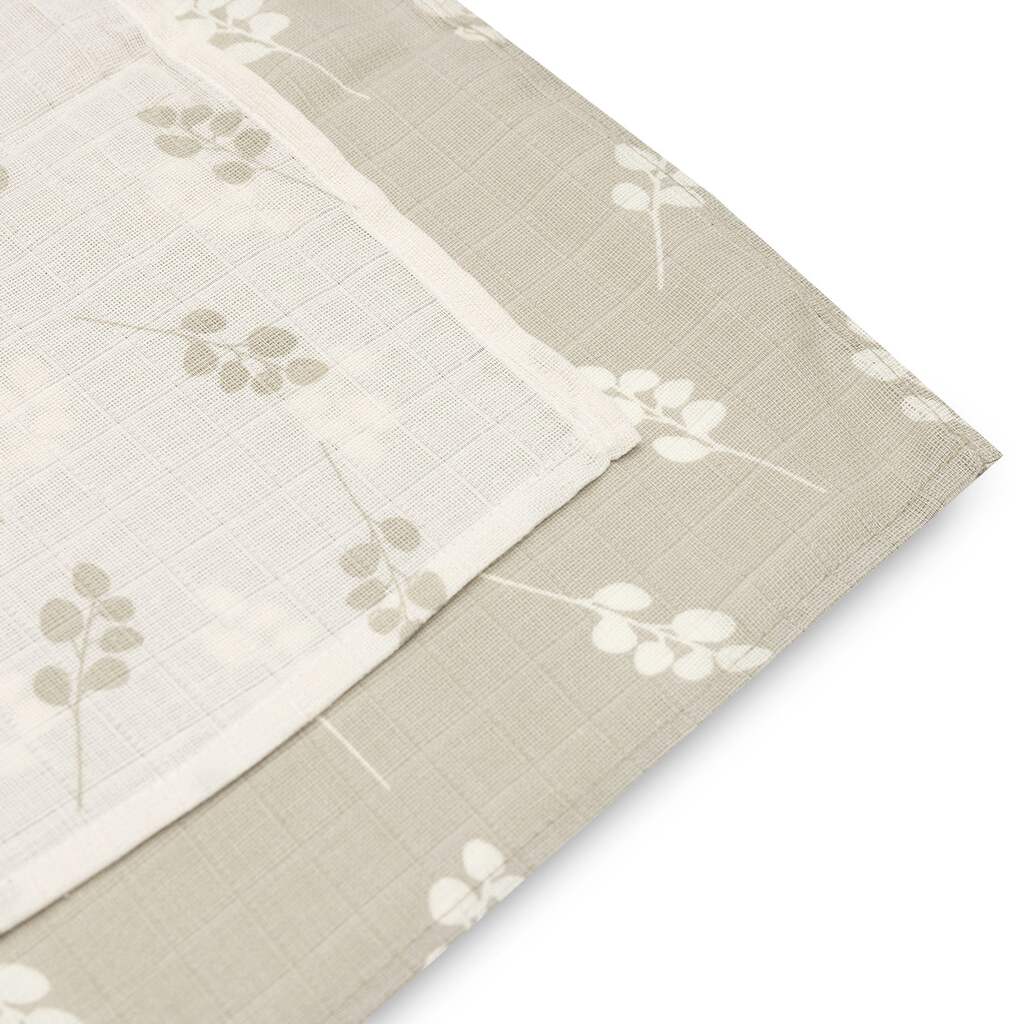 Jollein hydrofiele doeken set van drie 70x70 - twig olive green - Afbeelding 2