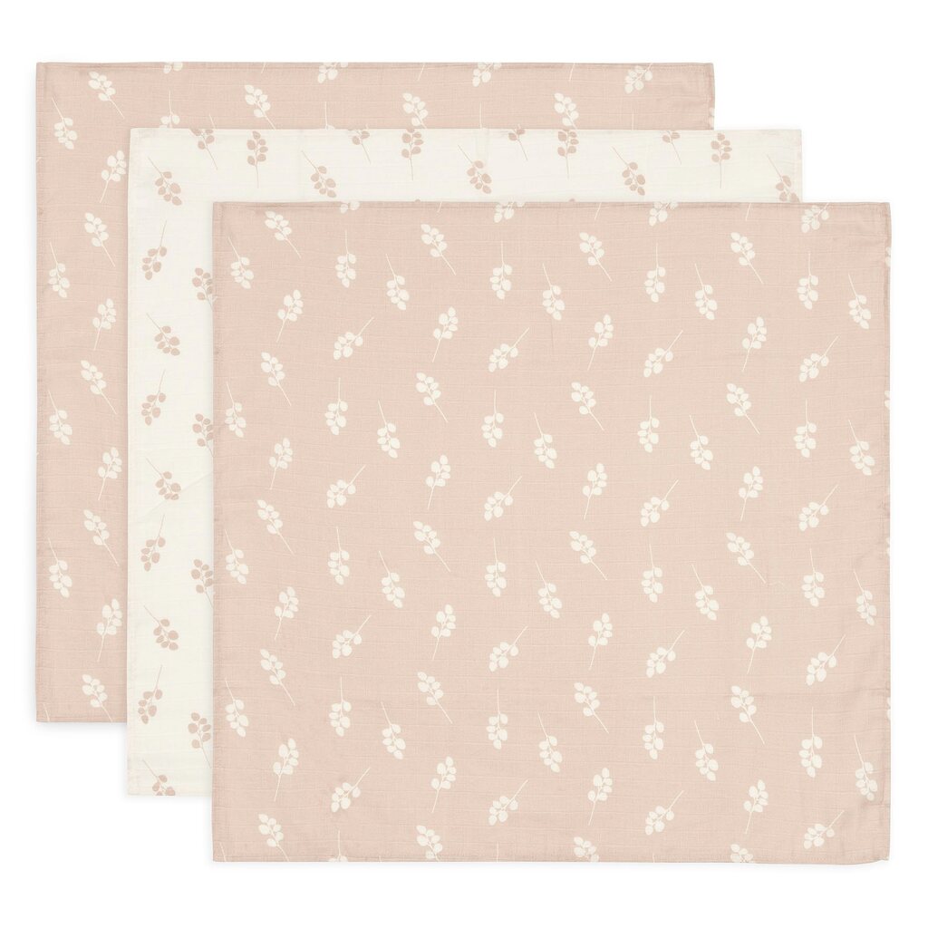 Jollein hydrofiele doeken set van drie 70x70 - twig wild rose