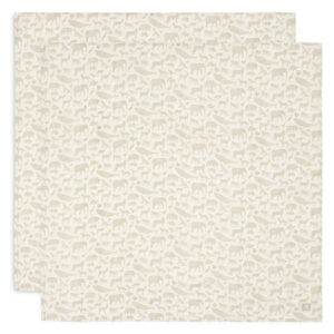 Jollein hydrofiele doeken XL set van twee - 115x115 cm / animals nougat