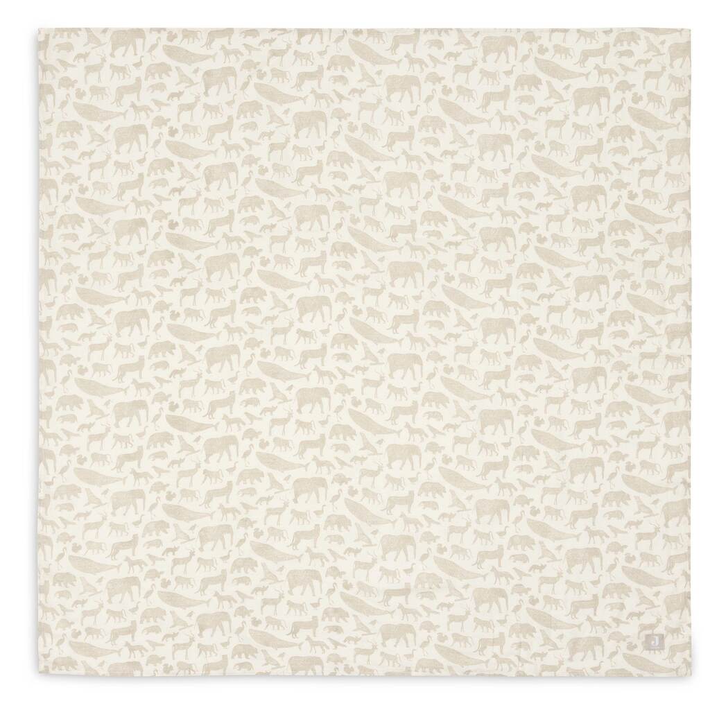 Jollein hydrofiele doeken XL set van twee - 115x115 cm / animals nougat - Afbeelding 2