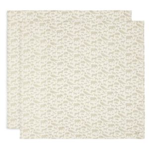 Jollein hydrofiele doeken XL set van twee - 115x115 cm / animals olive green
