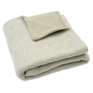 Jollein gebreide wiegdeken grain velvet 75x100 - olive green/groen