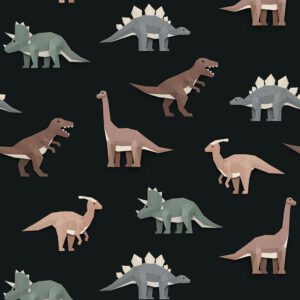Studio Ditte behang - dino / donker grijs