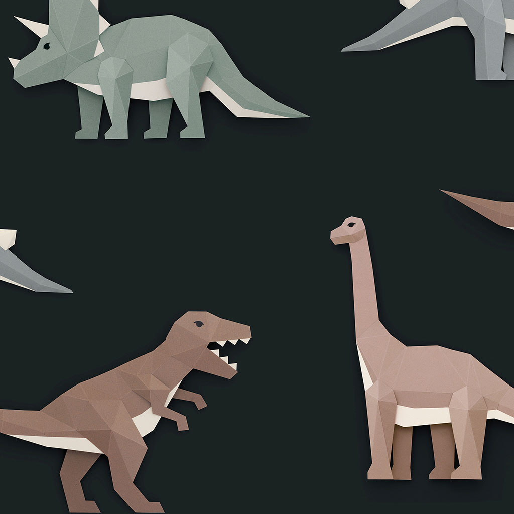 Studio Ditte behang - dino / donker grijs - Afbeelding 2