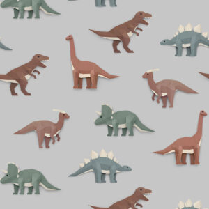 Studio Ditte behang - dino / licht grijs