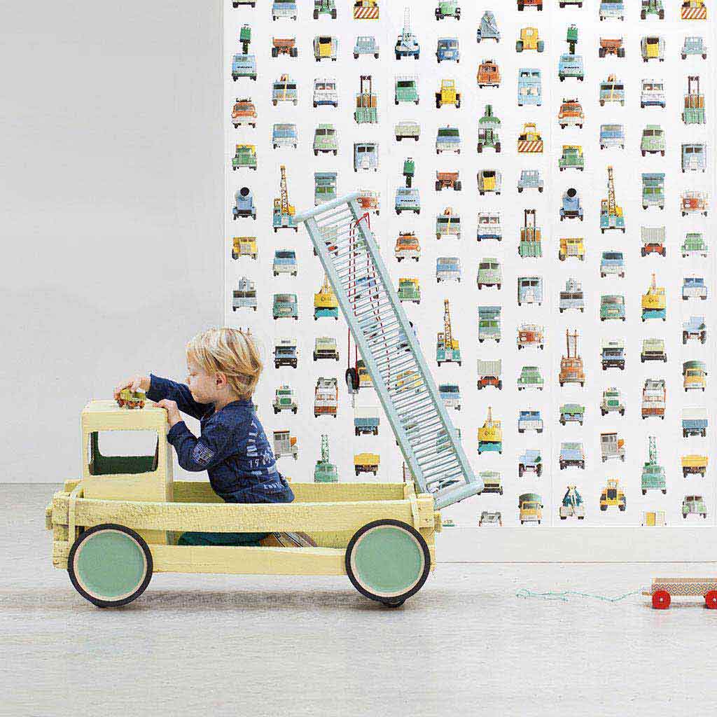 Studio Ditte behang - werkauto / wit - Afbeelding 6
