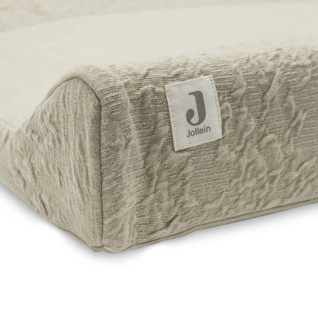 Jollein aankleedkussenhoes soft waves - 50x70 cm /olive green - Afbeelding 3