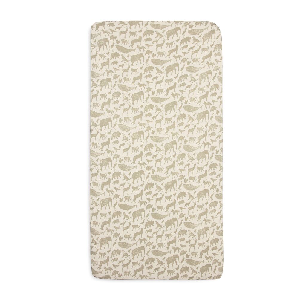 Jollein hoeslaken wieg 40x80/50x90 - animals olive green - Afbeelding 2