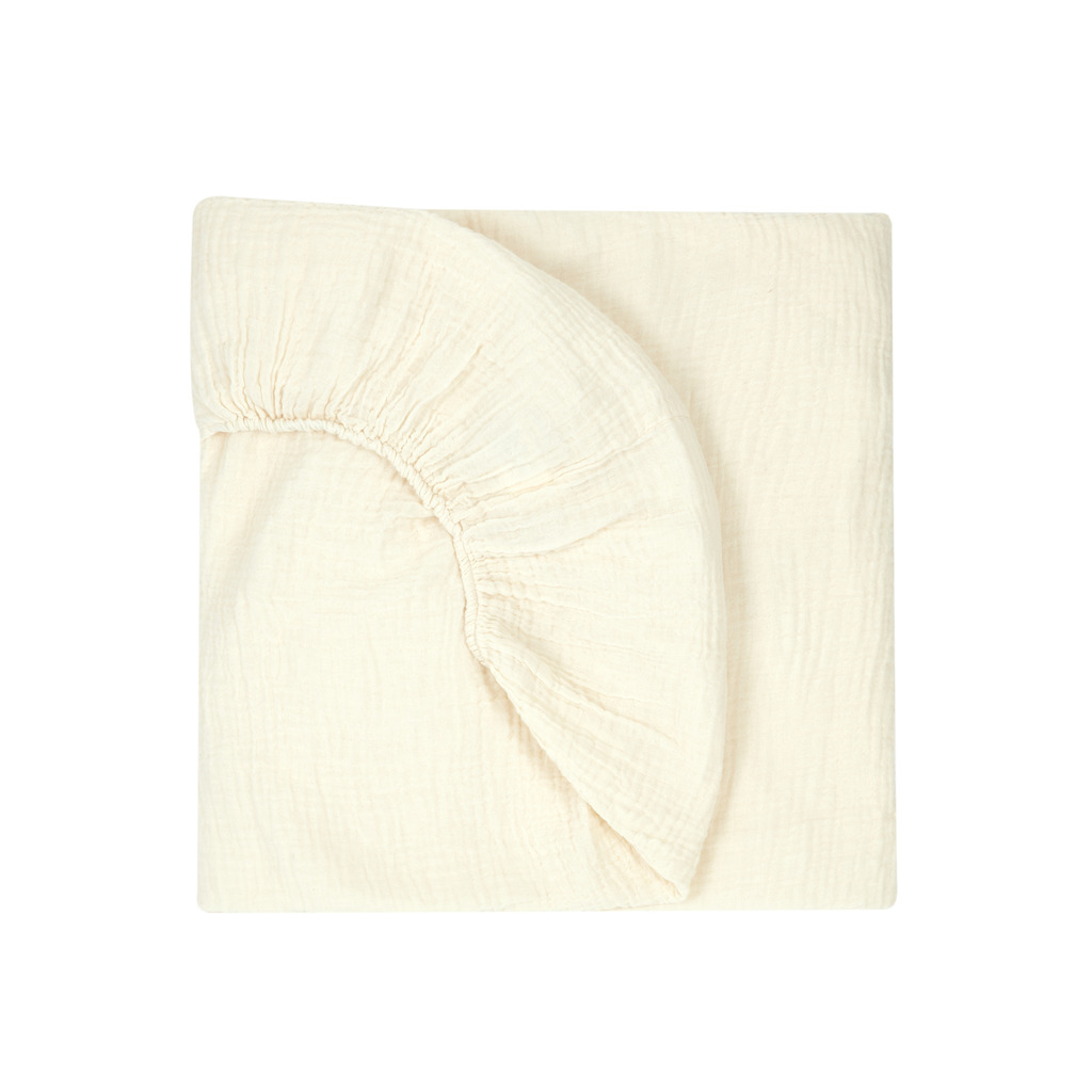 Nobodinoz hoeslaken ledikant wabi sabi 70x140 - natural beige