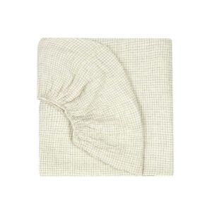 Nobodinoz hoeslaken wieg wabi sabi print 40x80 - blue grid
